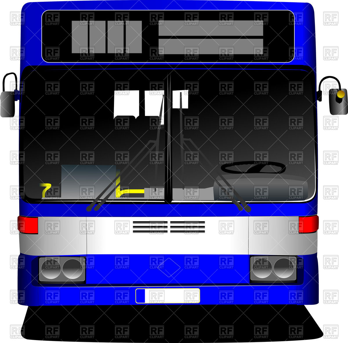 Blue City Bus   Front View 62060 Download Royalty Free Vector