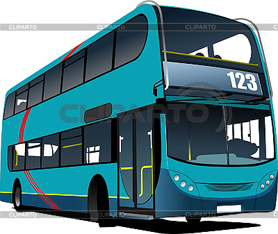 Blue Tourist Bus   Stock Vector Graphics   Cliparto