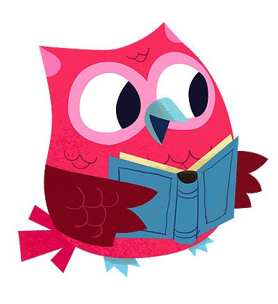 Bookish Owl     By Melanie Matthews   Clip Art  Books Reading    