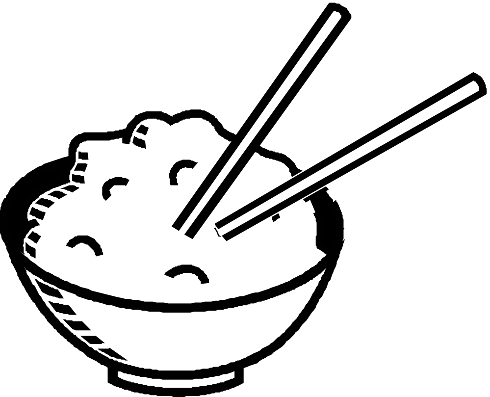Bowl Of Rice Black White Line Art Hunky Dory Svg Colouringbook Org
