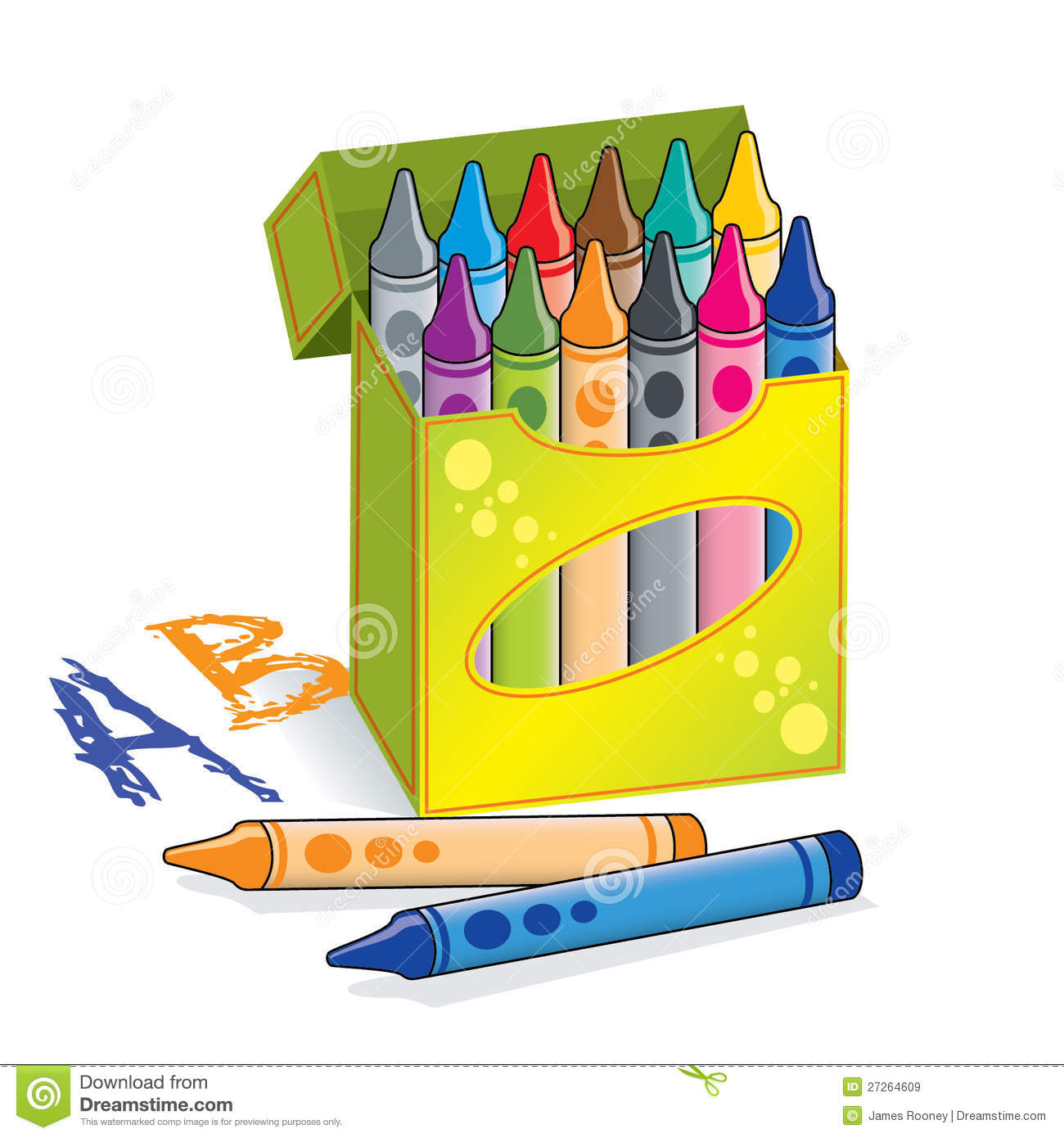 Box Of Crayons Royalty Free Stock Images   Image  27264609