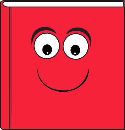 Cartoon Book Clip Art Image   Red Cartoon Book With A Funny Face