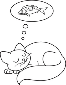 Cat Sleeping Coloring Sleeping Cat Sleeping Coloring Page