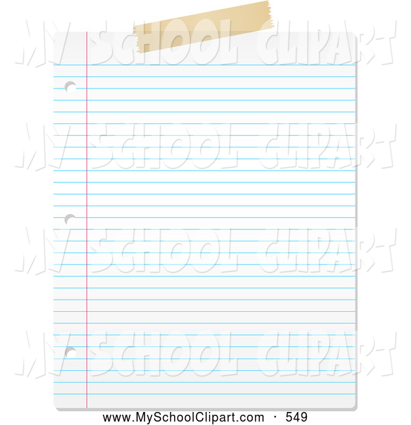 Clip Art Of A Blank Lined Piece Of Paper On White By Kj Pargeter