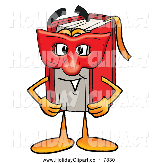 Clip Art Of A Friendly Red Book Mascot Cartoon Character Wearing A Red    