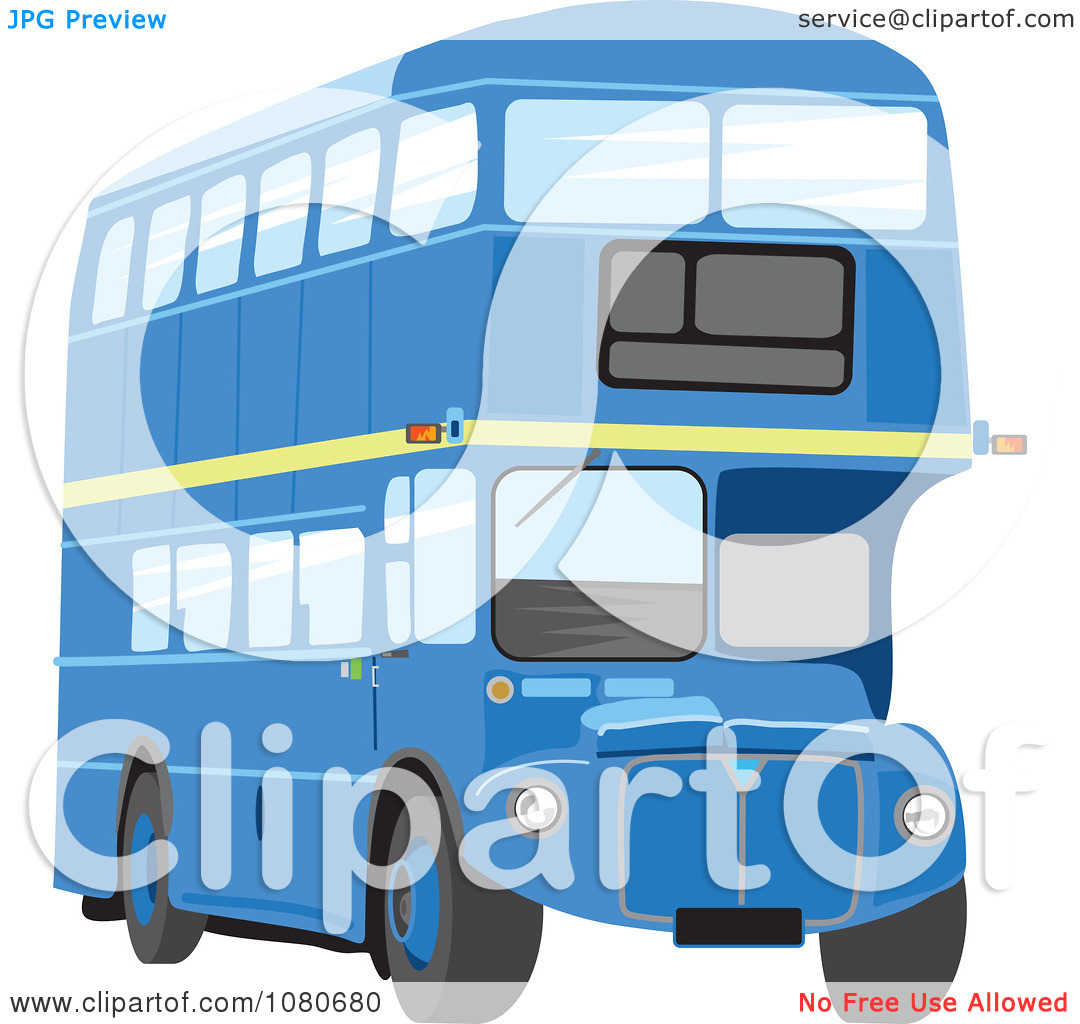 Clipart Blue Double Decker Bus   Royalty Free Vector Illustration By