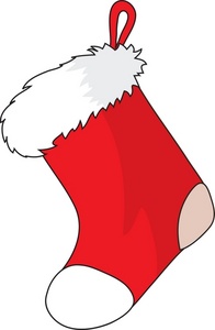 Free Stocking Clipart Image   Red And White Christmas Stocking