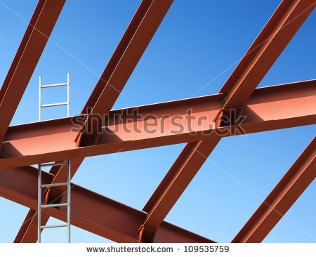 Iron Beam Logo Steel Beams And Ladder Against