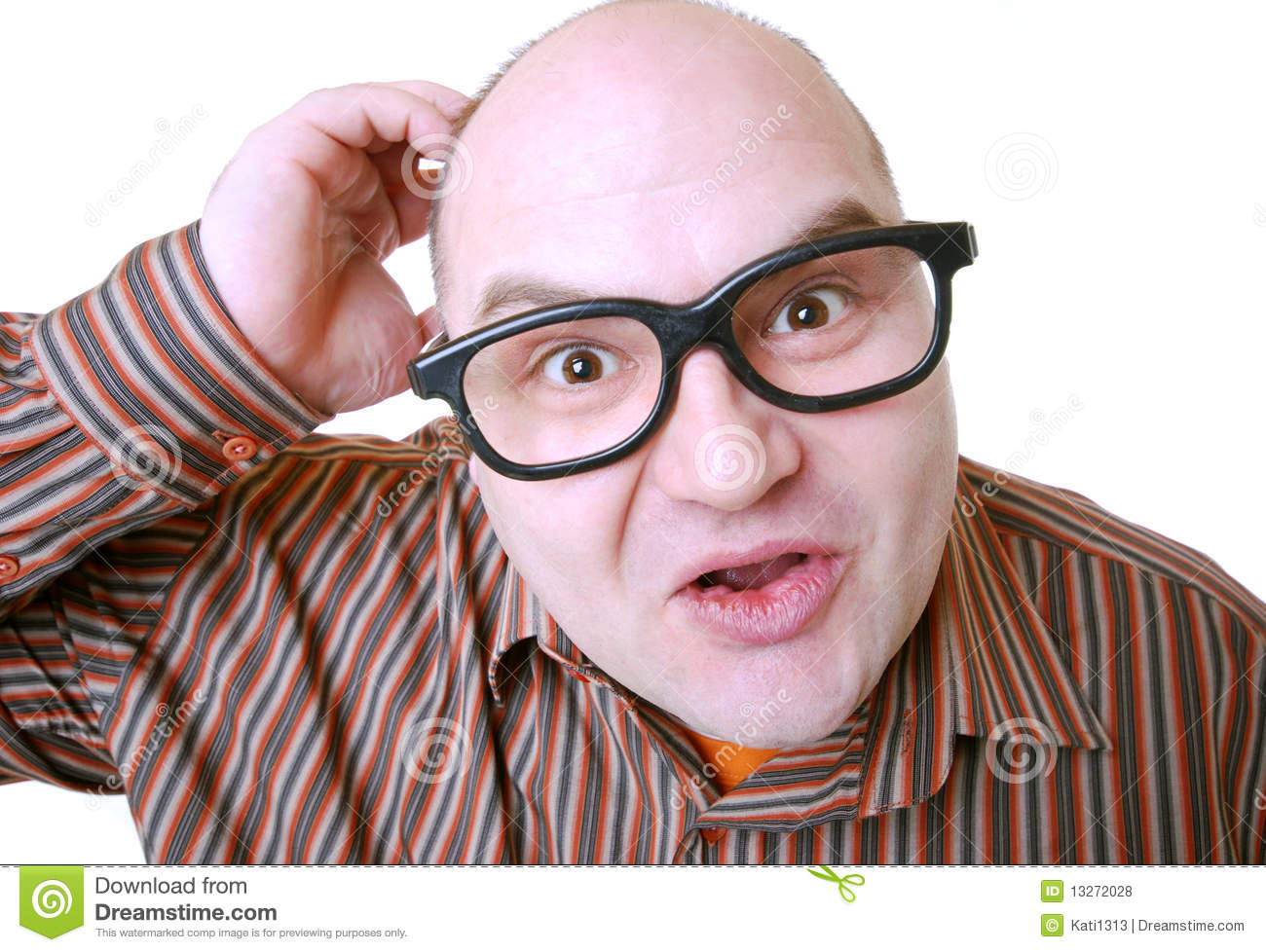 Man With Glasses With An Astonished Expression