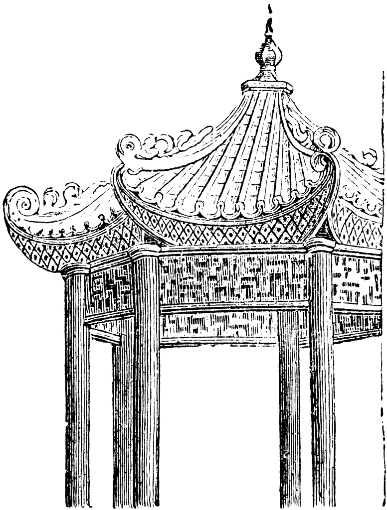 Part Of A Chinese Pavilion   Clipart Etc