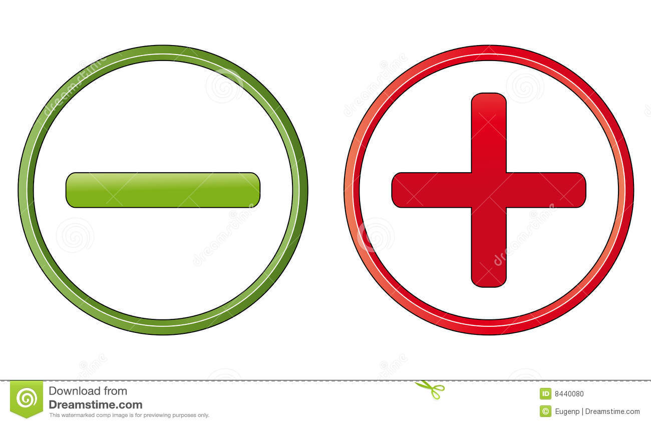 Positive And Negative Symbol Icon Or Button
