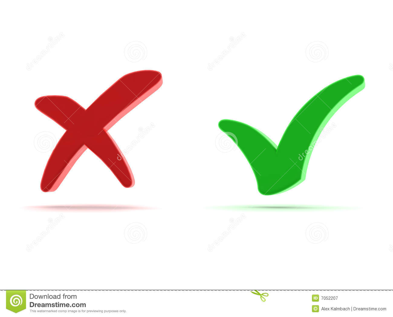 Right Wrong Checkmarks Royalty Free Stock Photography   Image  7052207