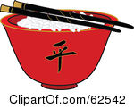 Royalty Free Rf Clipart Illustration Of A Pair Of Chopsticks Over Rice