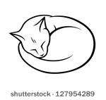 Sleeping Cat Clip Art Vector Free Vectors   Vector Me