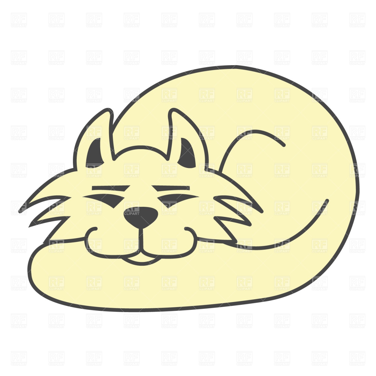 Sleeping Cat Download Royalty Free Vector Clipart  Eps