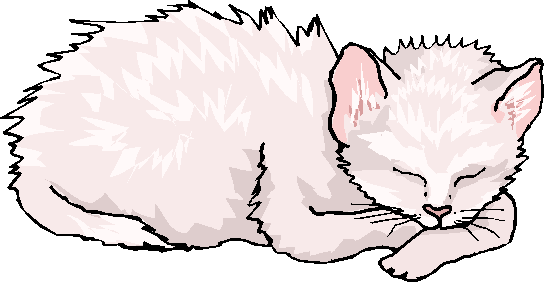 Sleeping White Cat Free Animal Clipart