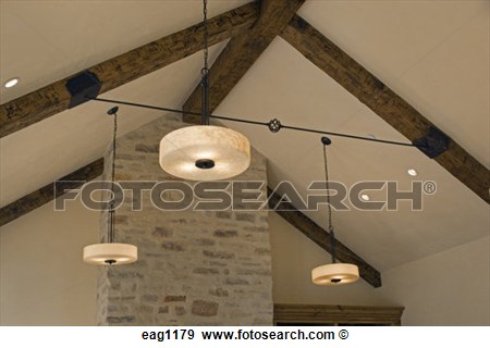 Stock Photograph Of A Wrought Iron Turnbuckle And Open Beam Ceiling    