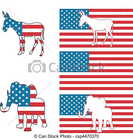 Vector   Usa Political Party Symbols   Stock Illustration Royalty