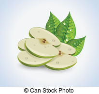 Apple Slices Clipart Vector