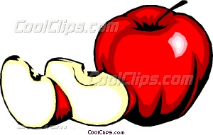 Apple With Slices Vector Clip Art