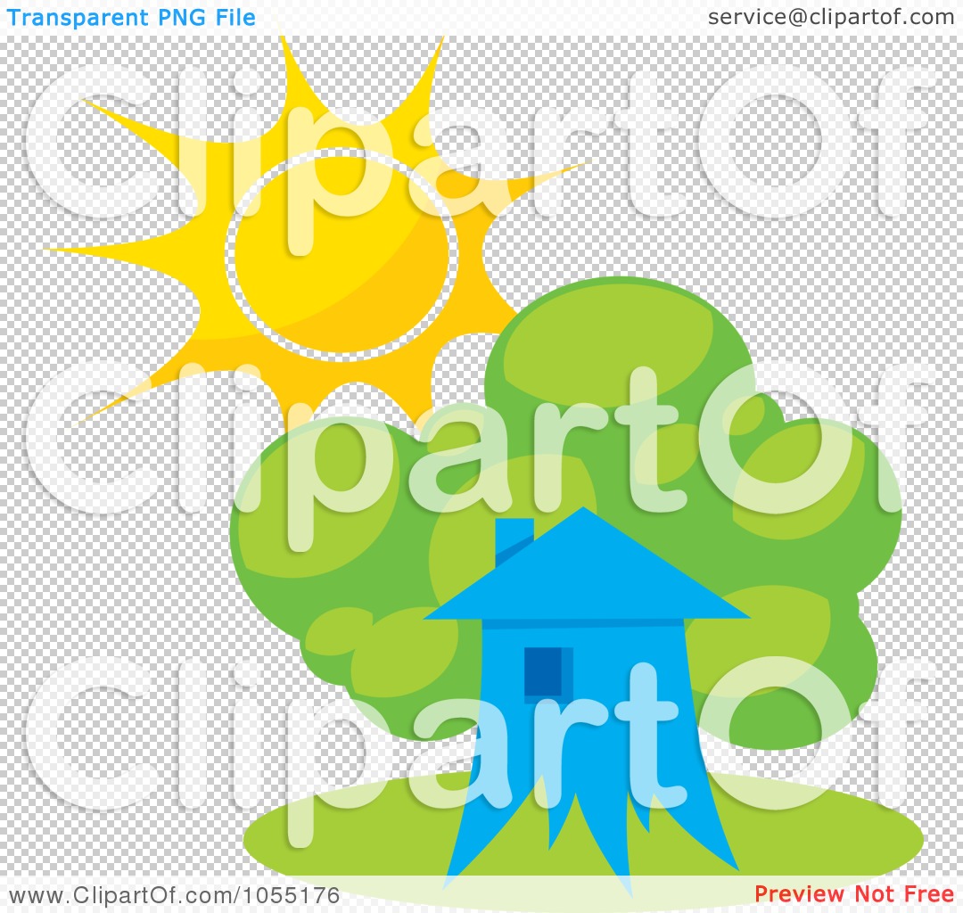 Art Illustration Of A Tree House And Summer Sun By Any Vector  1055176