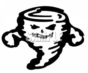 Black And White Tornado   Royalty Free Clipart Picture