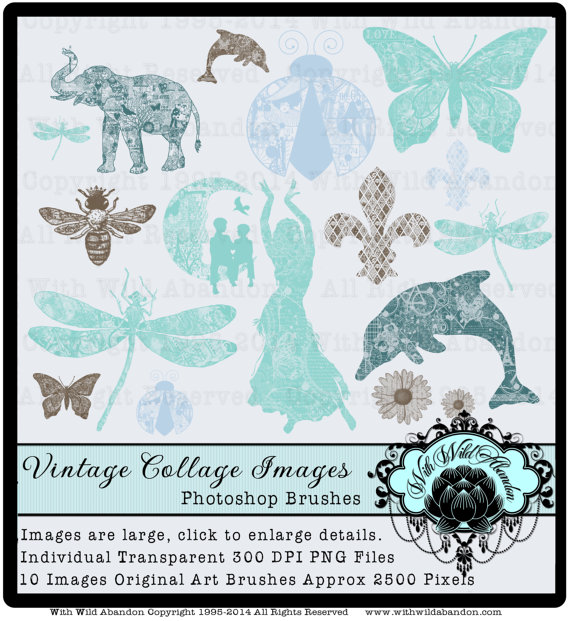     Bohemian Clipart   Image Transfer Digital Collage Sheet Clipart