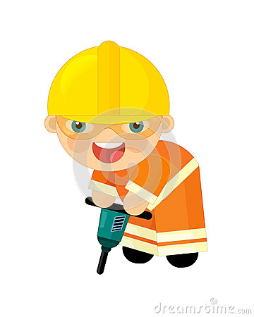 Cartoon Character   Construction Worker Stock Illustration   Image