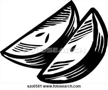 Clipart   A Drawing Of Two Apple Slices In Black And White  Fotosearch    