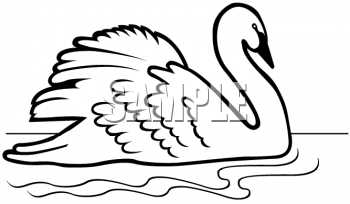 Clipart Net Black And White Clipart Picture Of A Swan Gliding Through