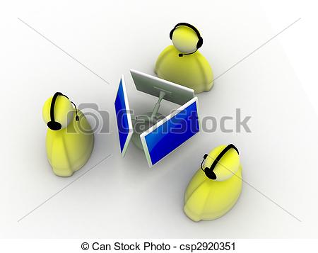 Clipart Of Support Team   Illustration Of Support Team Working On
