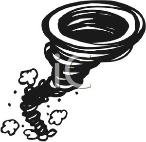 Clipart Picture  A Tornado In Black And White