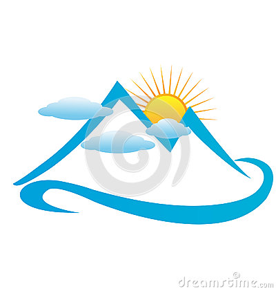 Clouds Mountains And Sun Logo Stock Photography   Image  26416762