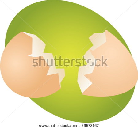 Egg Illustration Clipart Broken Shell Two Halves   Stock Vector