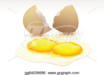     Egg With Two Yolk Showing Double Benefit  Clipart Drawing Gg64036686