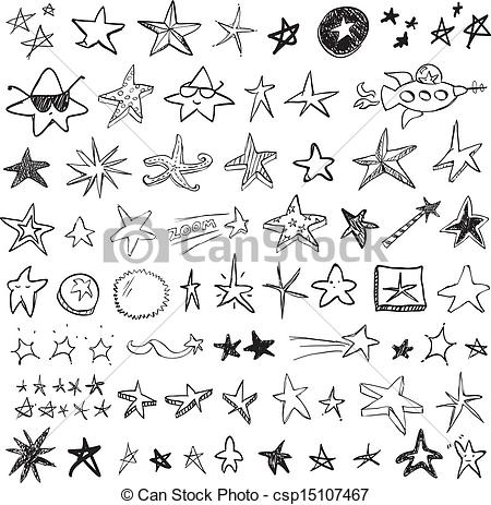 Hand Drawn Doodles Of Stars
