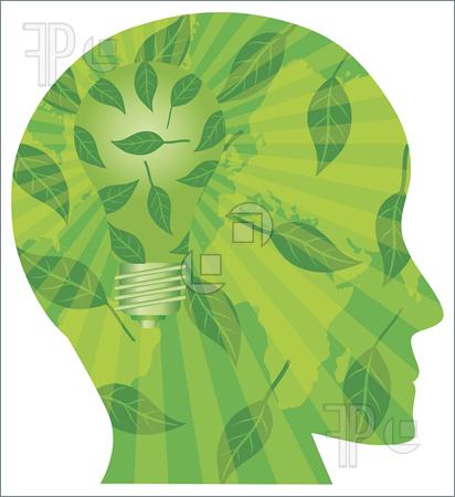 Human Head Go Green Light Bulb Illustration  Clip Art To Download At