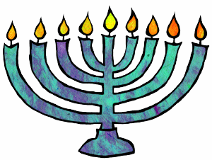 Moving Clip Art Animation Of A Lit Menorah For Hanukkah Celebration