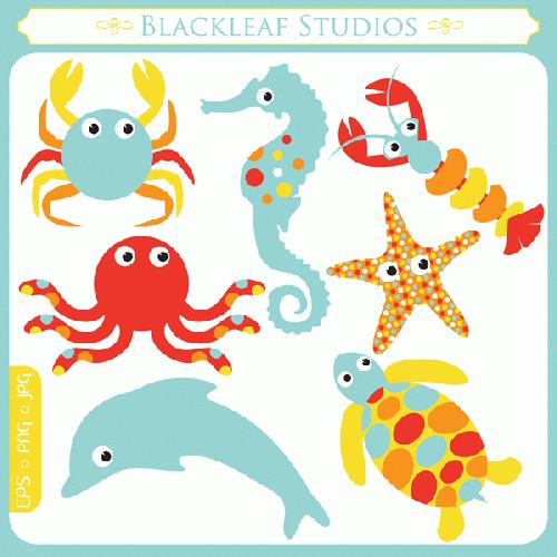 My Grafico Cute Sea Animals Clipart Cute Colorful Sea Animals