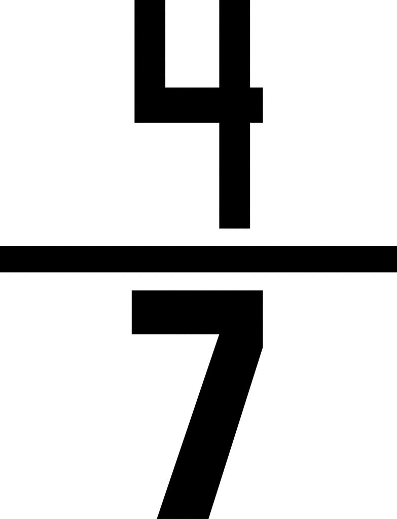Numerical Fraction 4 7   Clipart Etc