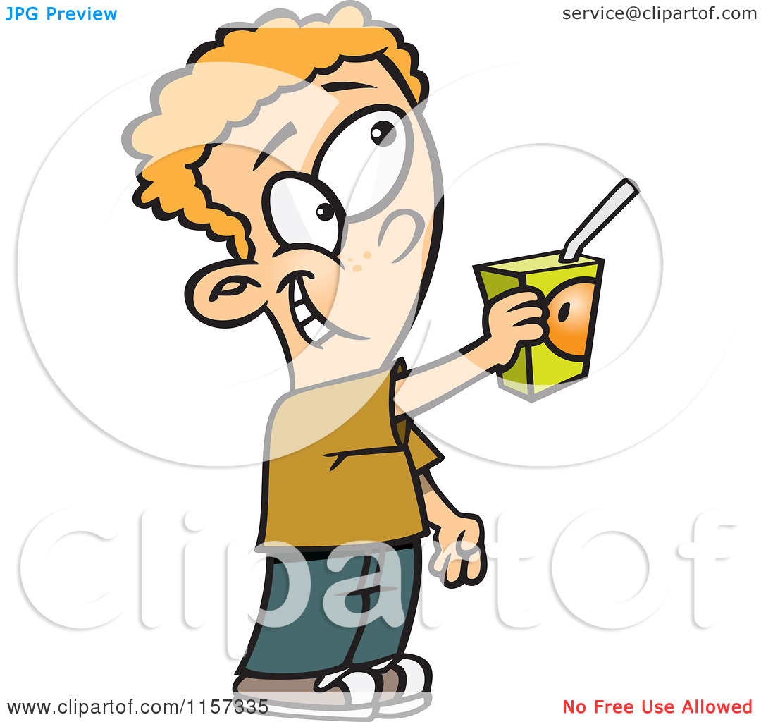 Offering Clipart Cartoon Of A Boy Offering To Share A Juice Box    