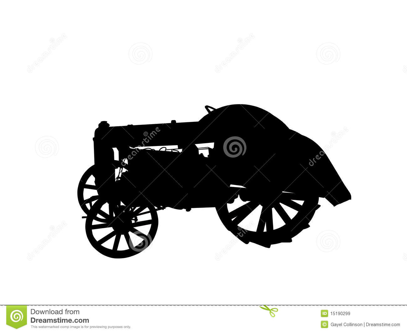 Old Tractor In Silhouette Royalty Free Stock Images   Image  15190299