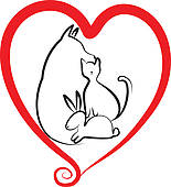 Pets And Heart Logo   Royalty Free Clip Art