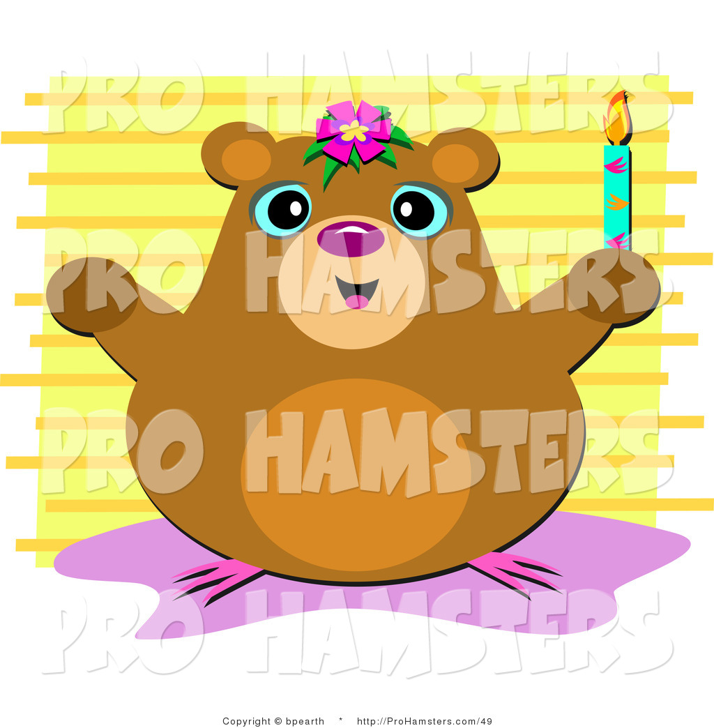 Preview  Illustration Of A Happy Hamster Holding Lit Candle By Bpearth