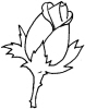 Rose Bud Outline For Address Labels Or Rubber Stamps Pictures