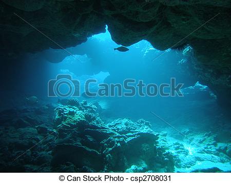 Stock Photo   Underwater Caves Underwater Cave Clipart