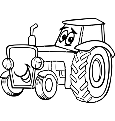 Tractor Cartoon For Coloring Book Vector By Igor Zakowski   Image    
