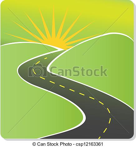 Vector   Road To Sun Vector Stock   Stock Illustration Royalty Free