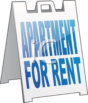 0810 2602 2049 Sandwich Board Apartments For Rent Sign Clipart Image
