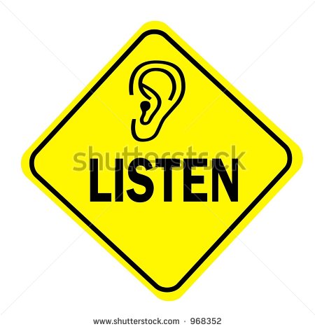 Active Listening Clipart Yellow Diamond Listening Sign